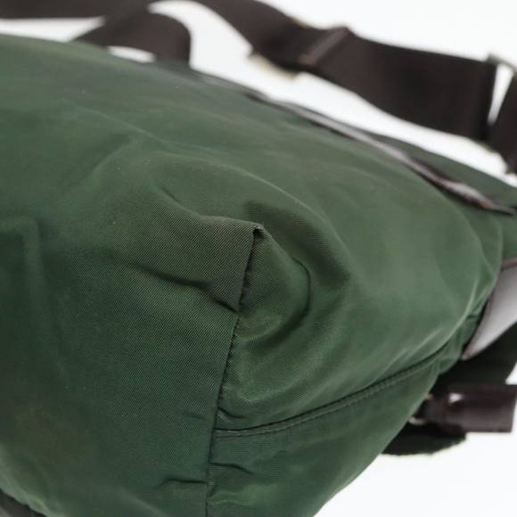 PRADA Shoulder Bag Nylon Green Brown Silver Auth bs18578 - Picture 15 of 16